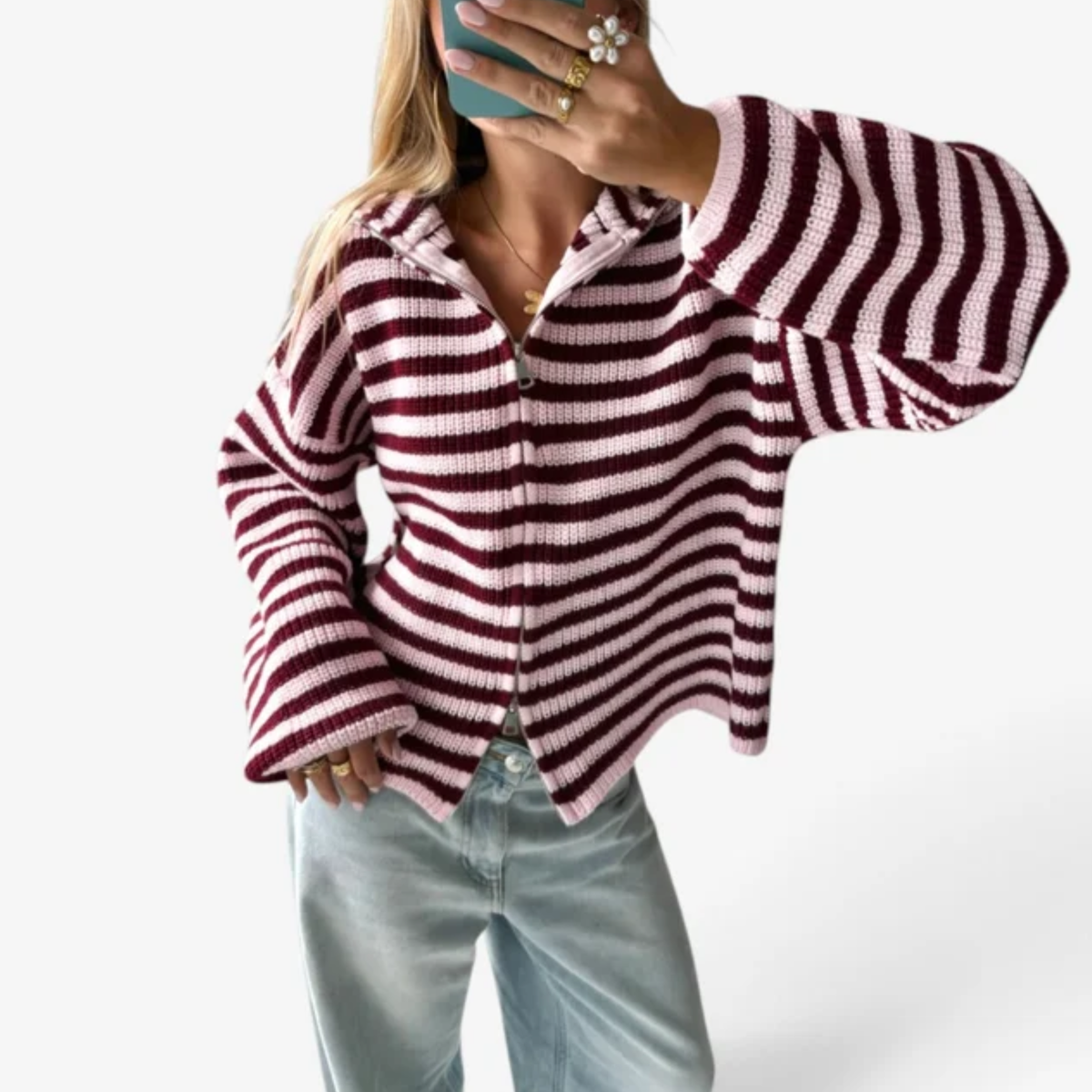 Valerie™ Cropped Zip-Up Cardigan