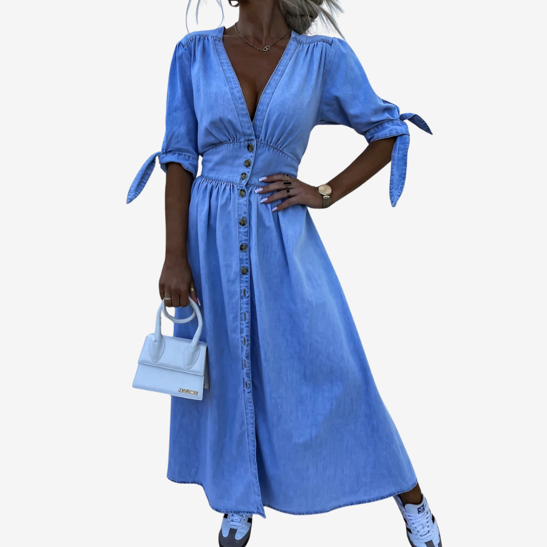 Amelina™ Denim Maxi Dress