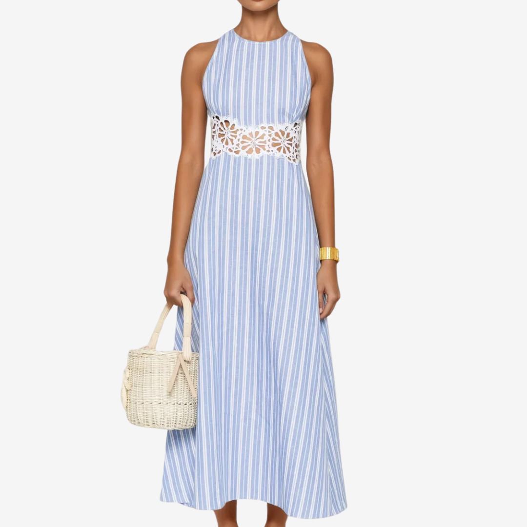 Cereza™ Blue and White Striped Dress