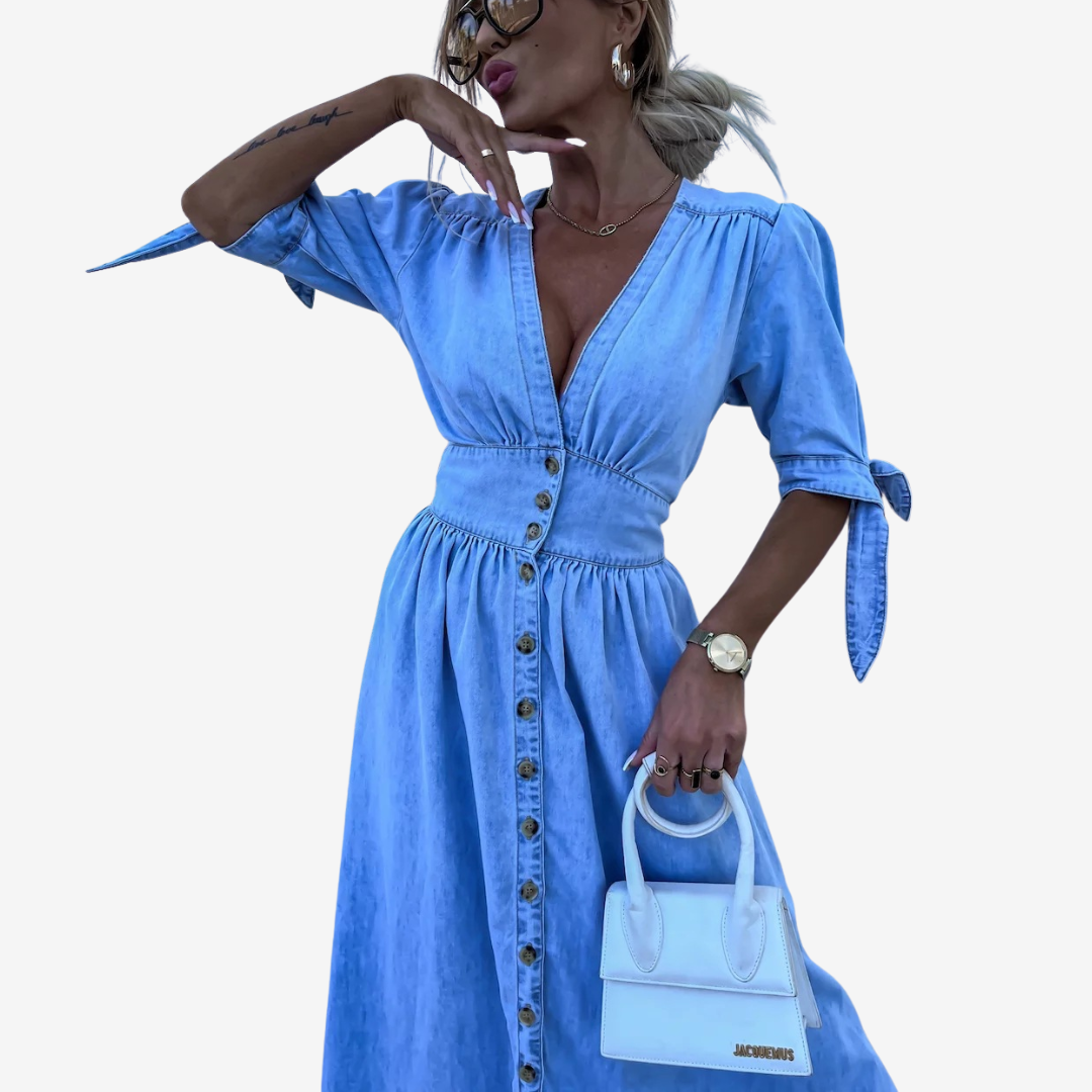 Amelina™ Denim Maxi Dress