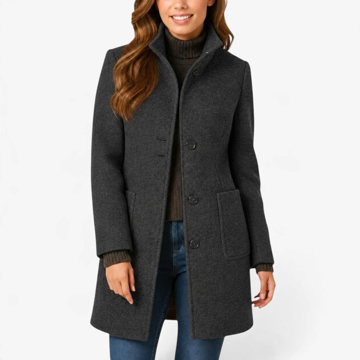 Evangeline™ Tailored Charcoal Overcoat