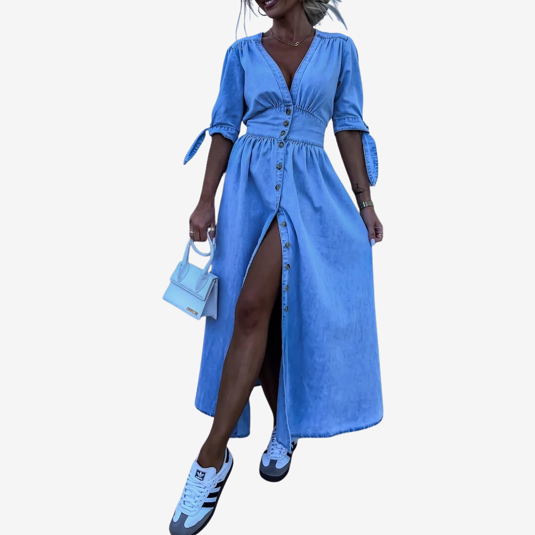 Amelina™ Denim Maxi Dress