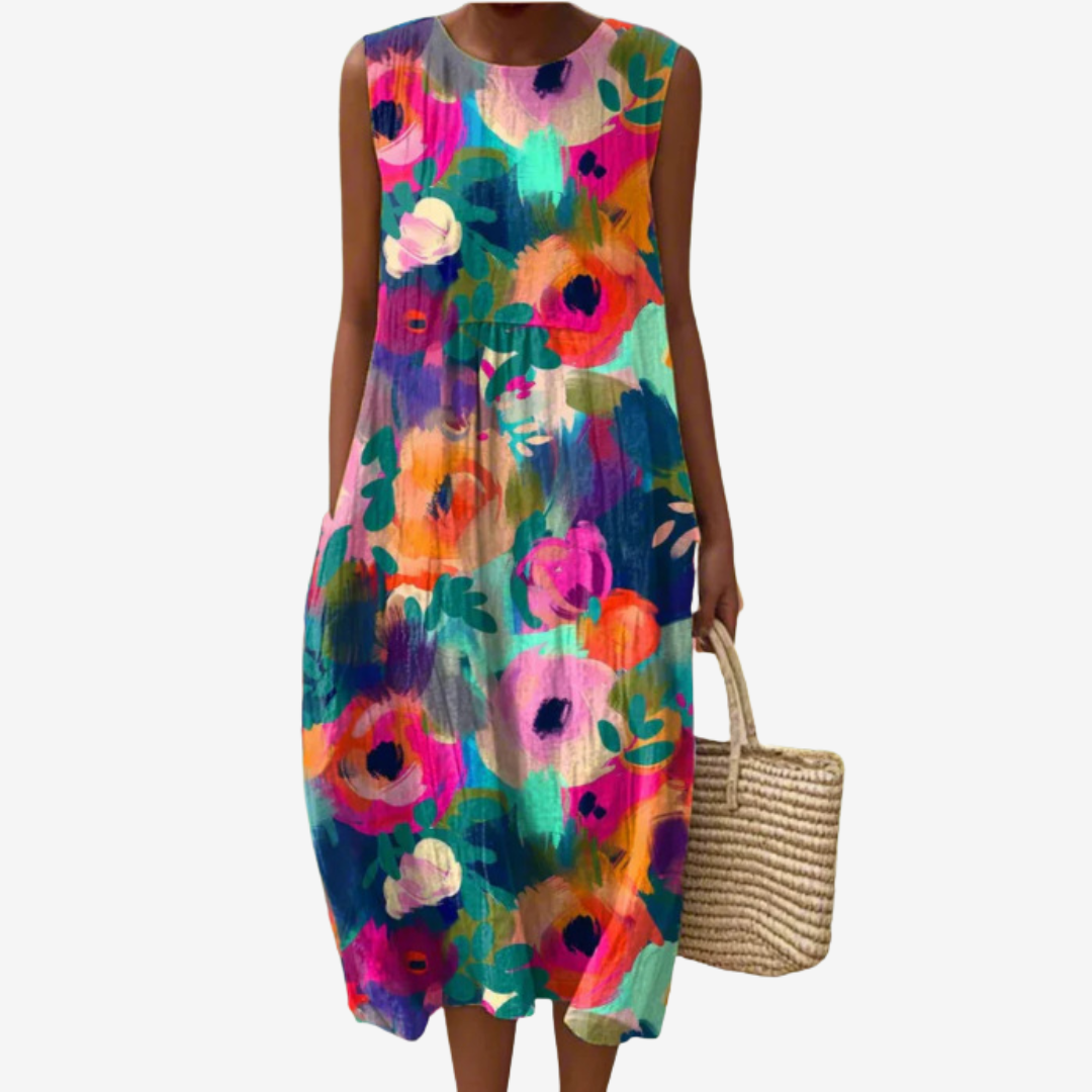 Éline™ Bohemian Floral Midi Dress