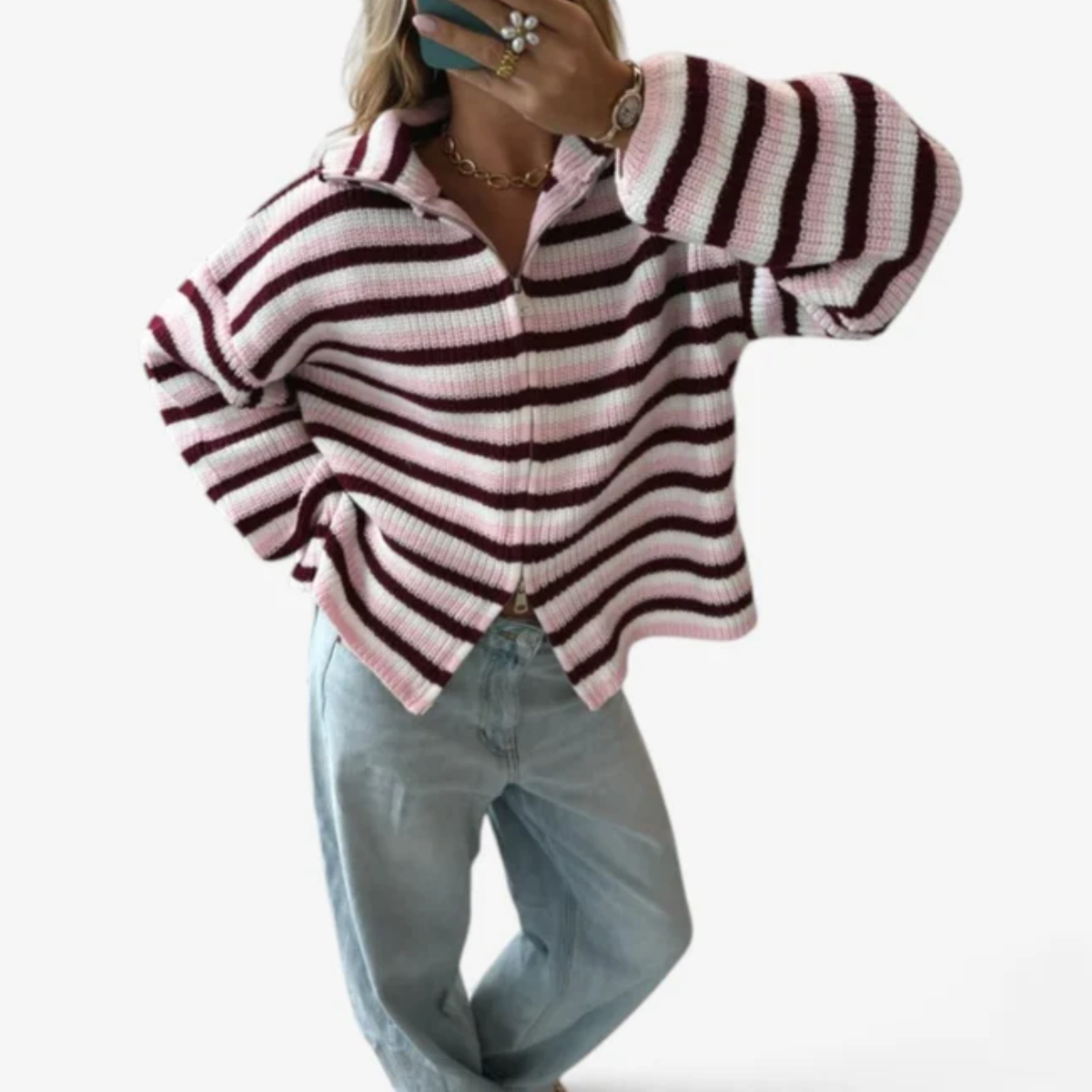 Valerie™ Cropped Zip-Up Cardigan