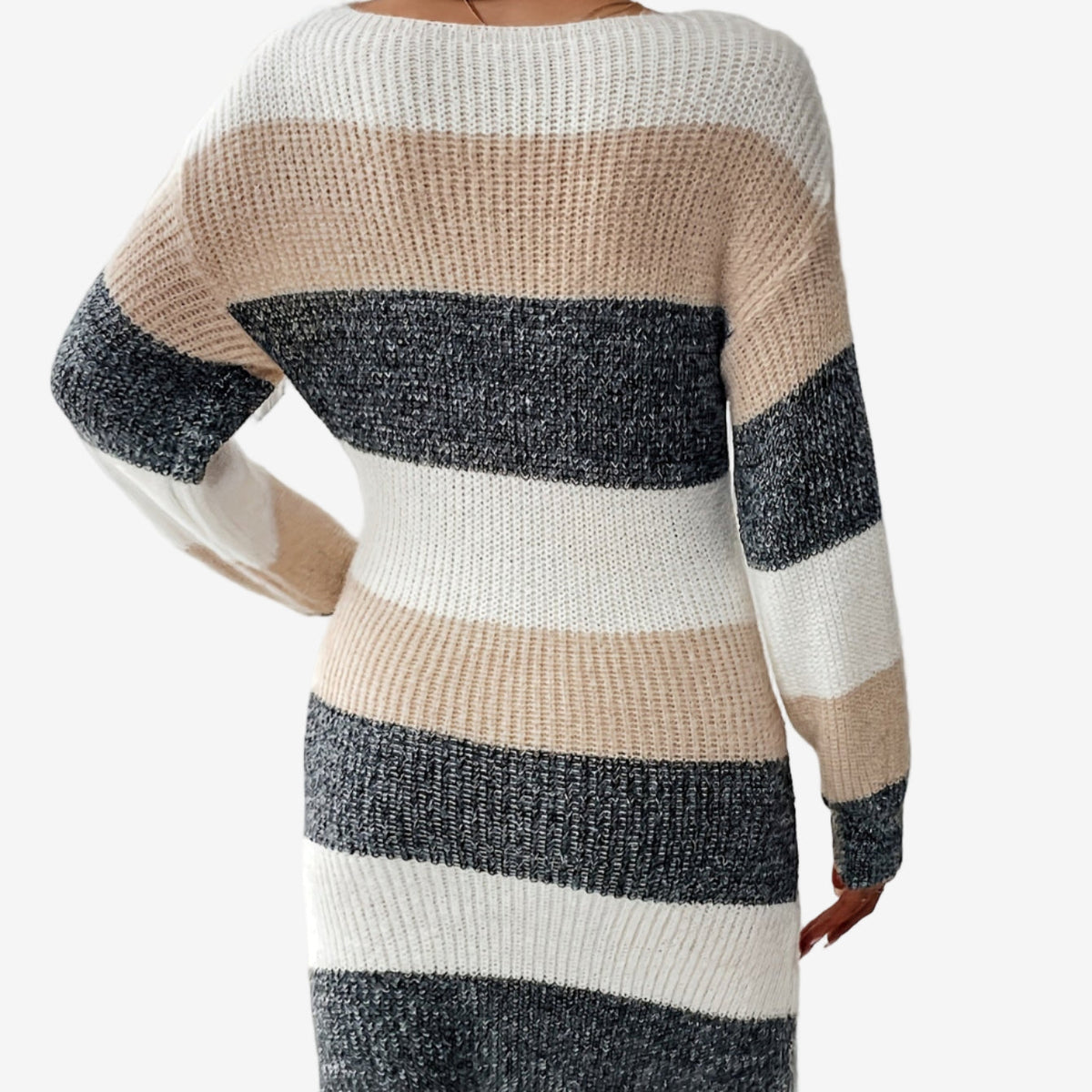 Elestte™ Striped Sweater Dress