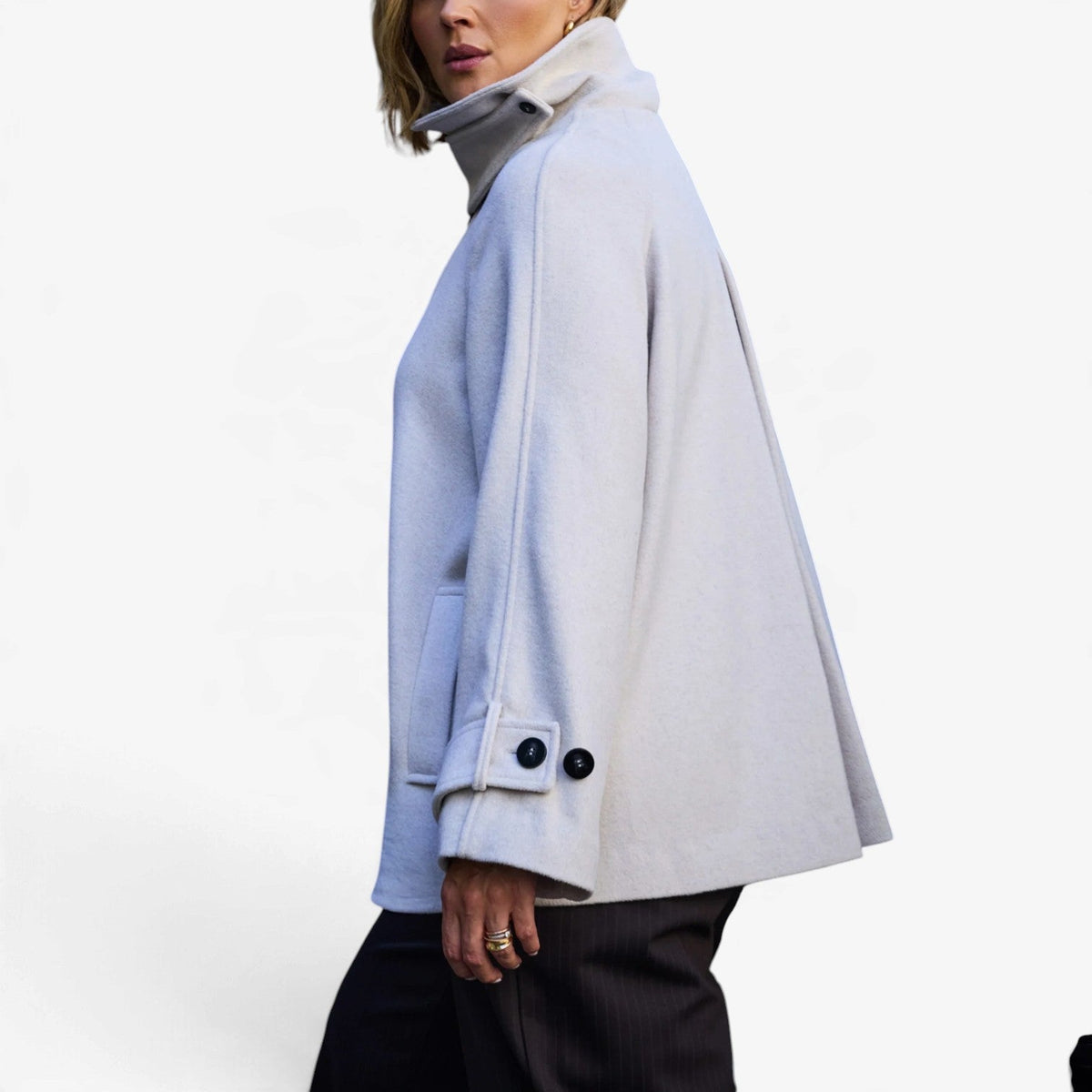 Aurelia™ Oversized Wool-Blend Cape Coat