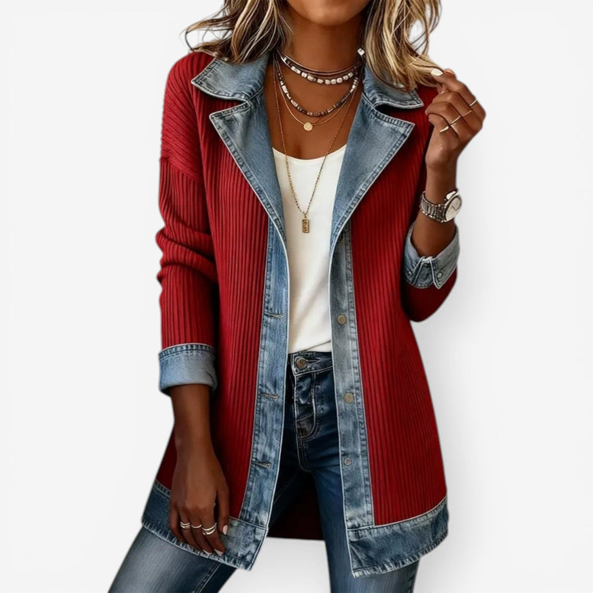 Emilia™ Mixed Media Denim Jacket