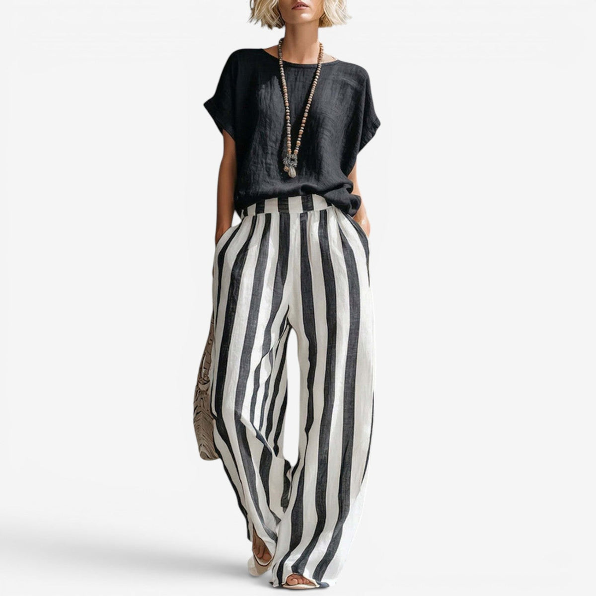 Charice™ Striped Linen Two-Piece Set