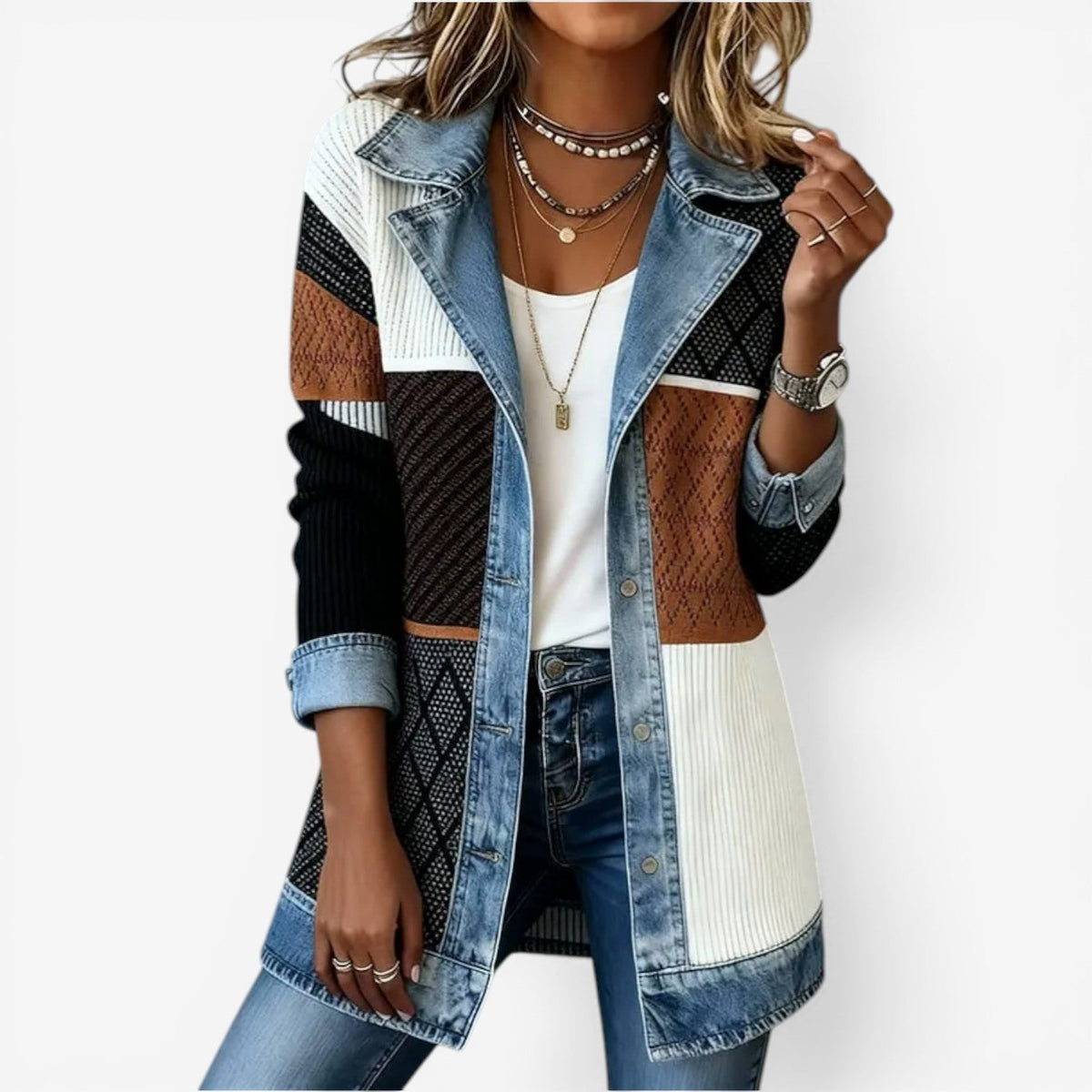 Emilia™ Mixed Media Denim Jacket