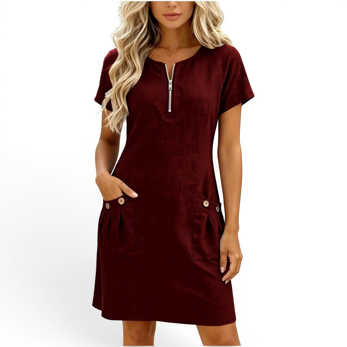 Aira™ Short linen dress