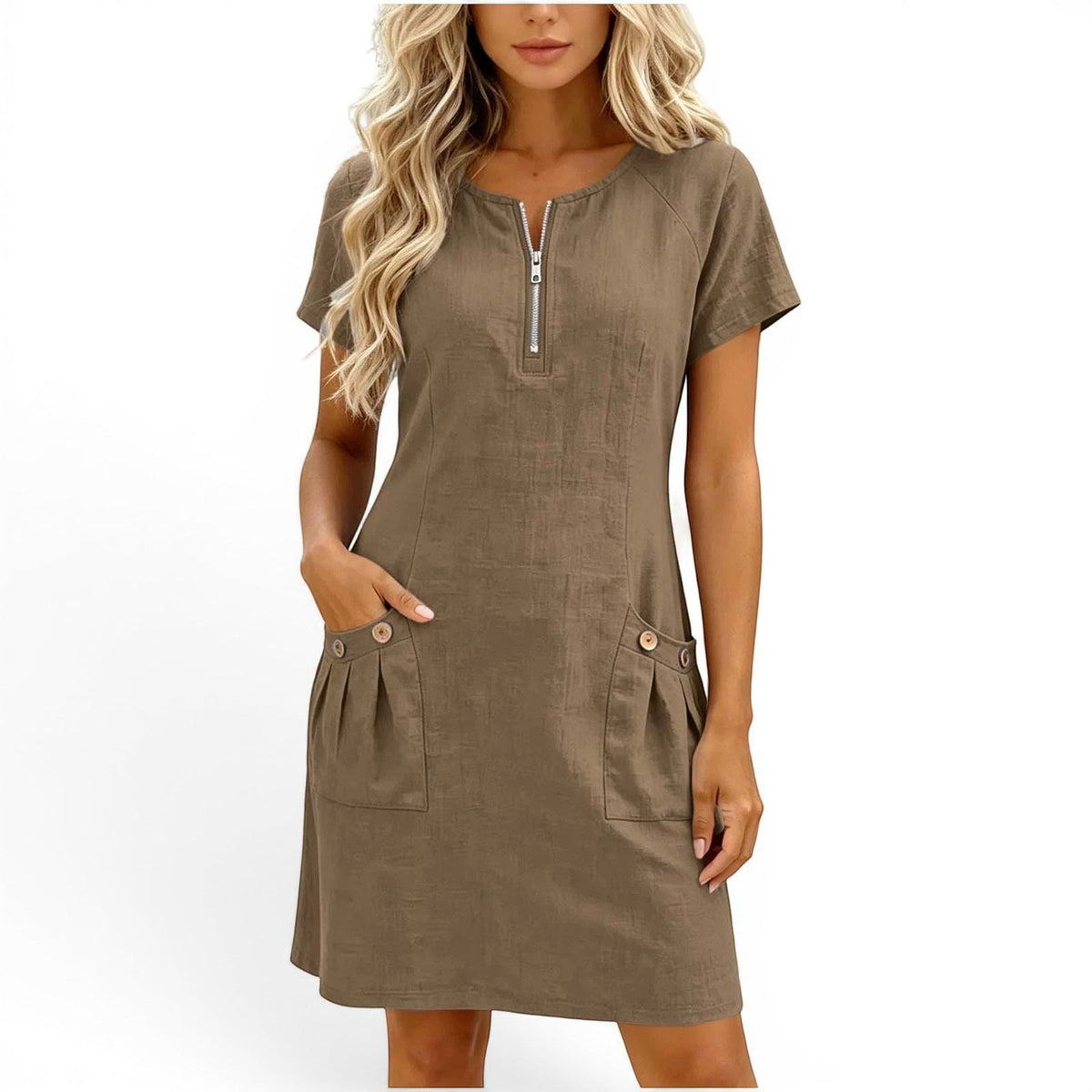 Aira™ Short linen dress