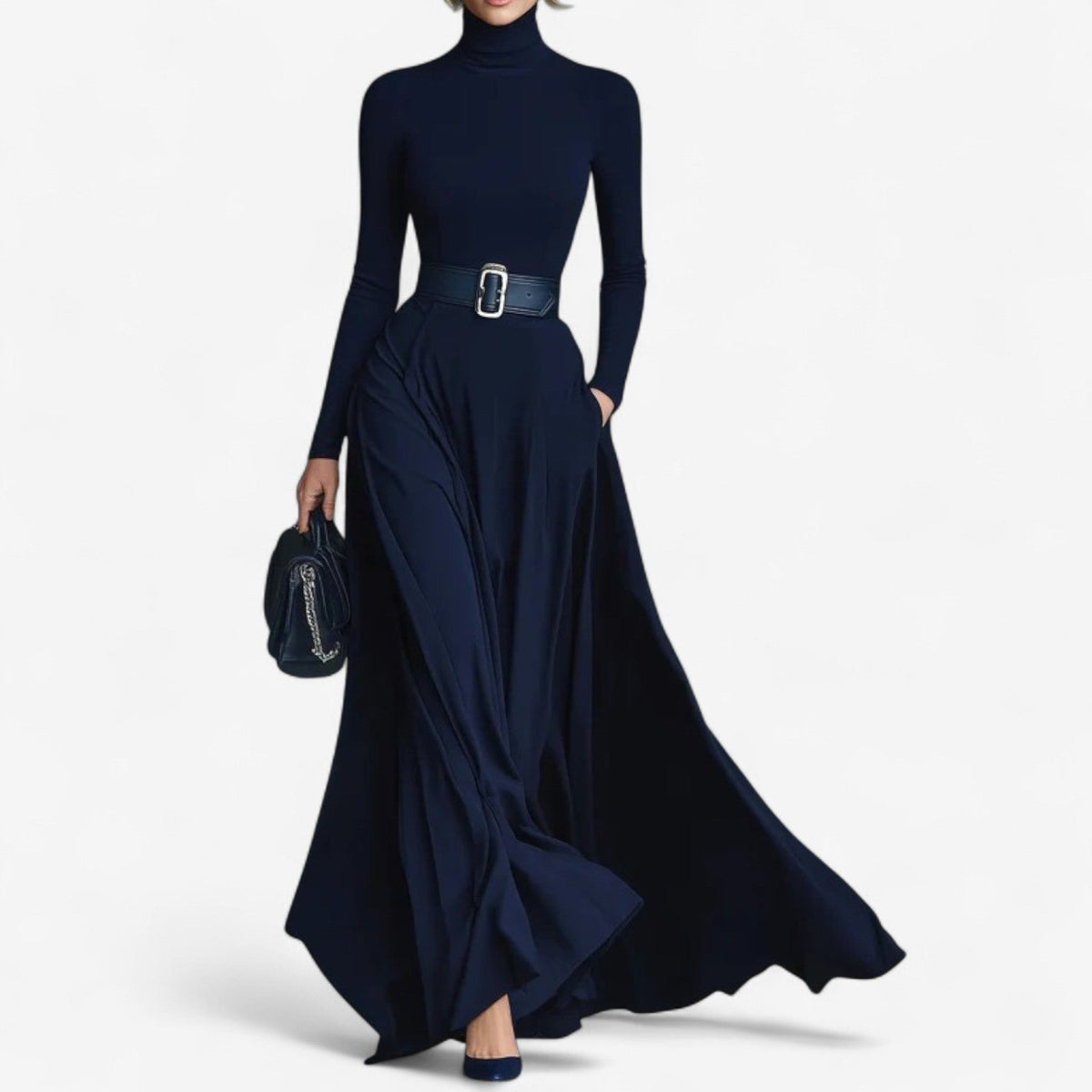 Yvelise™ Maxi Dress with High Neck