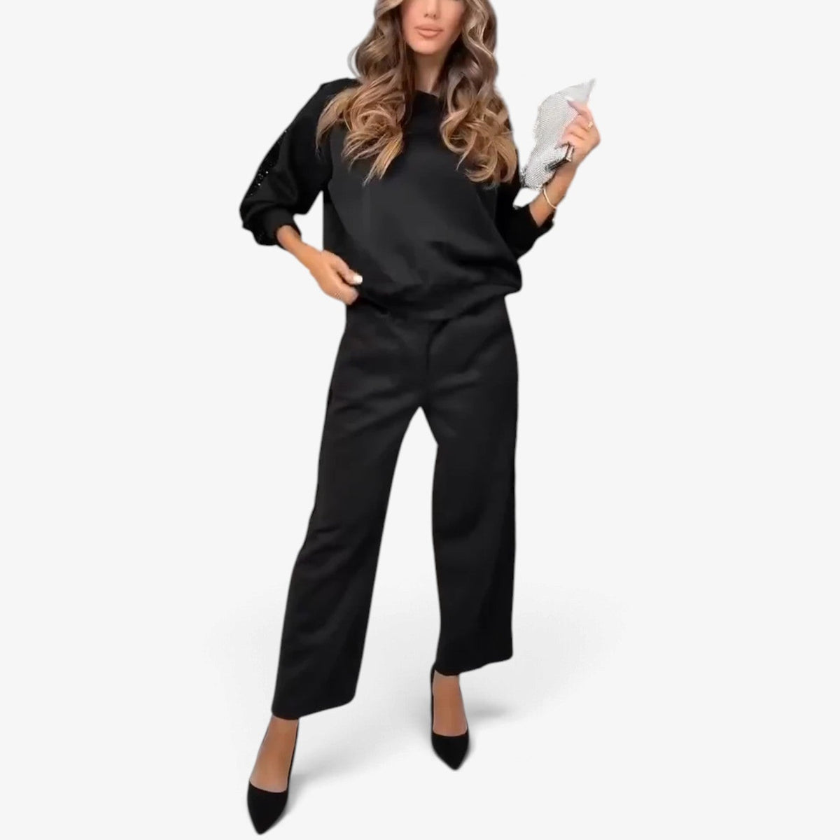 Elara™ Sequin Trim Lounge Set