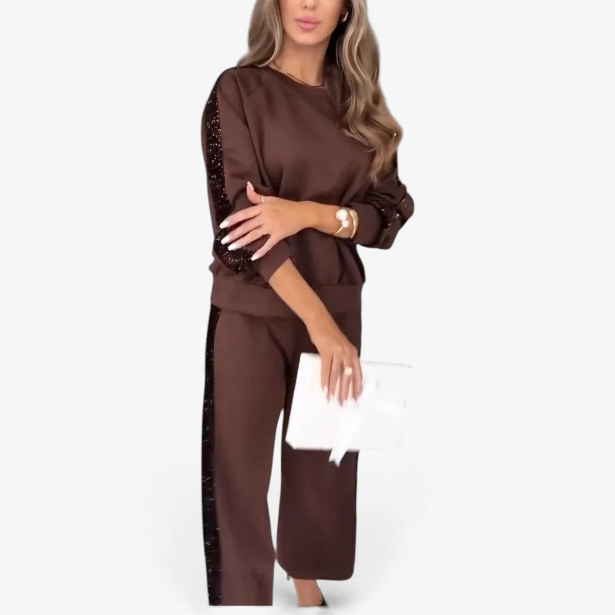 Elara™ Sequin Trim Lounge Set