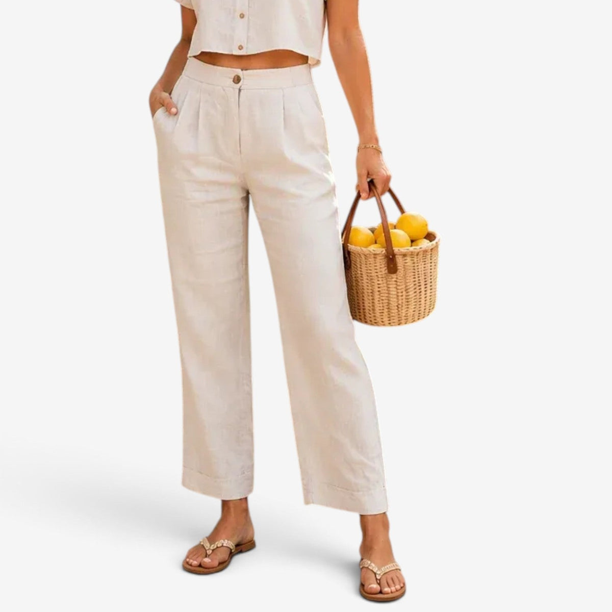 Cefira™ Cropped linen pants