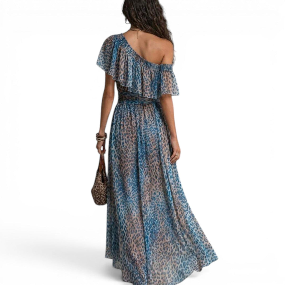 Leah™ Long one-shoulder dress