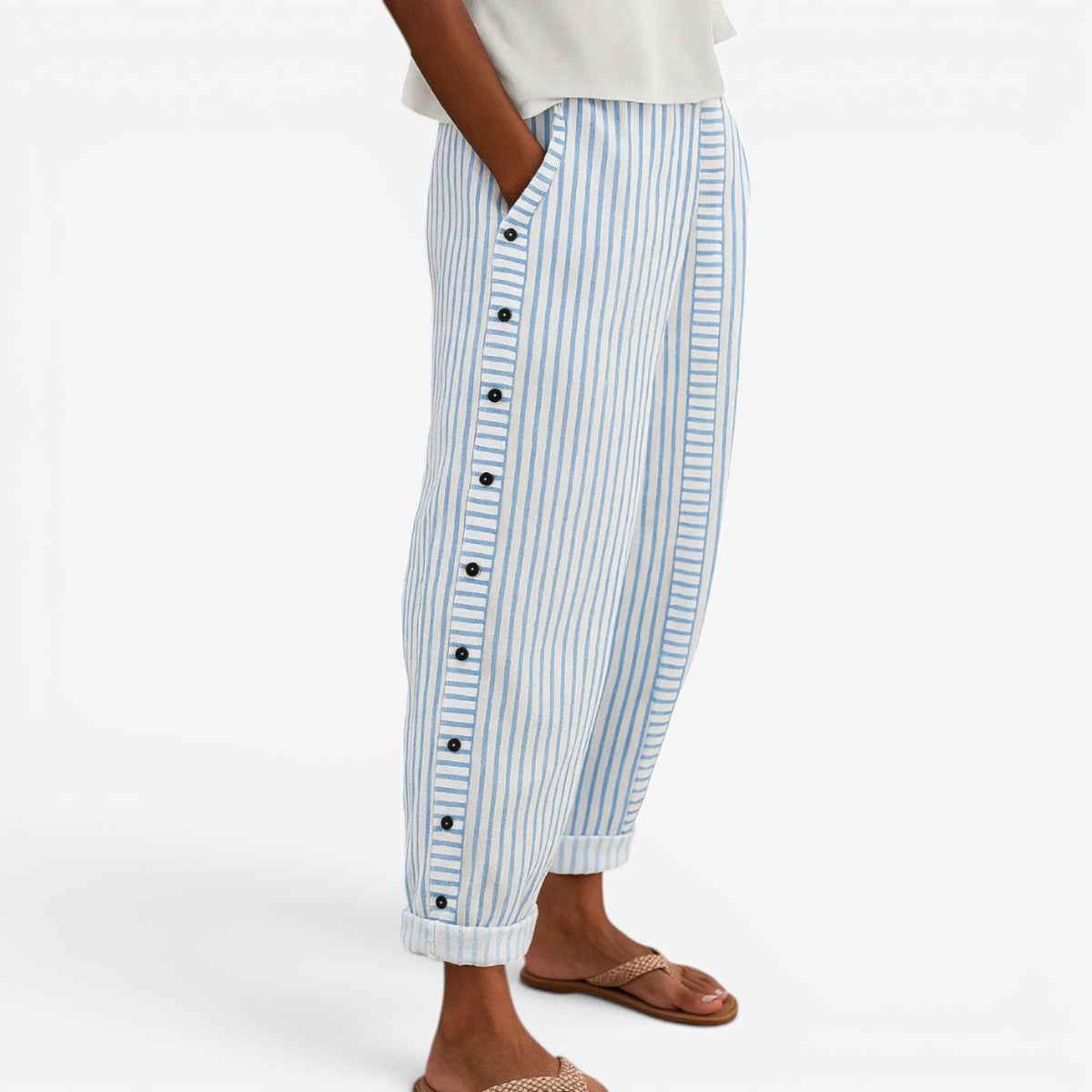 Katniss™ Striped Button-Detail Pants