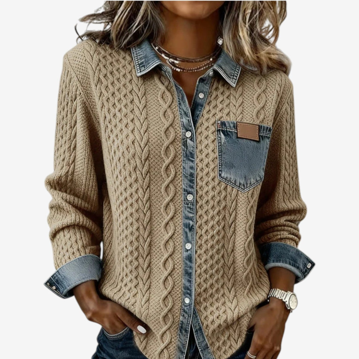 Cicchelli™ Knit Sweater with Collar