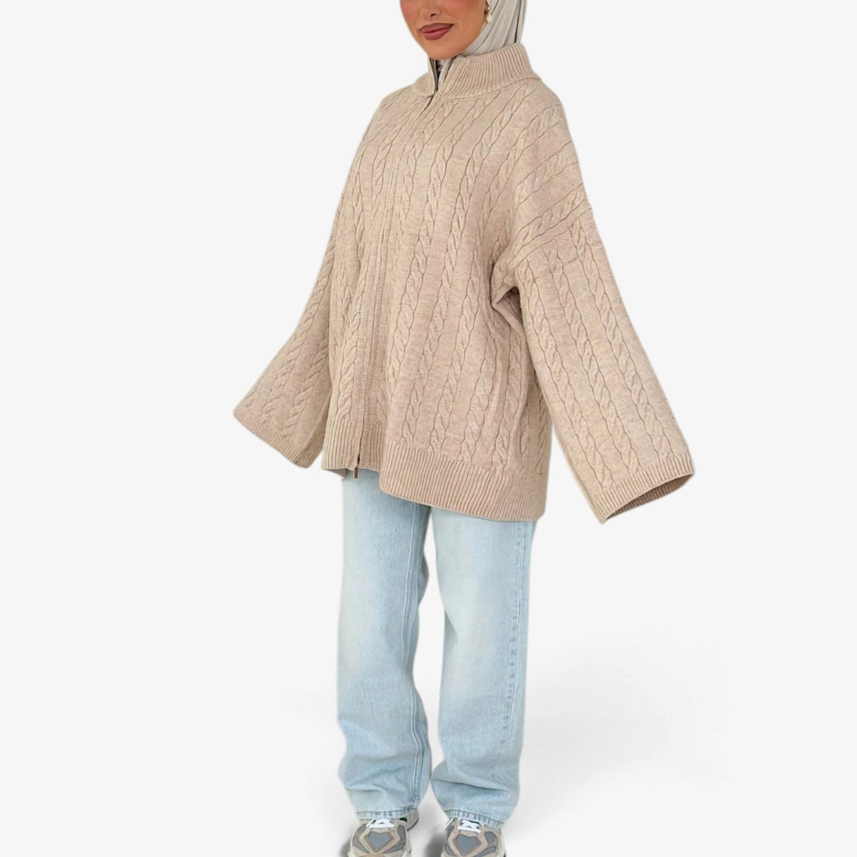 Florine™ Textured Half-Zip Knit Sweater