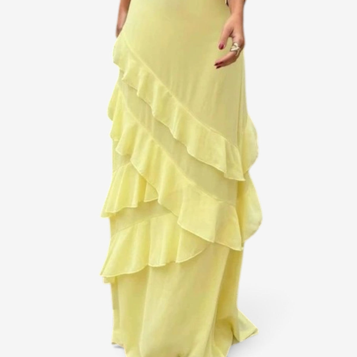 Adel™ Ruffle chiffon maxi dress