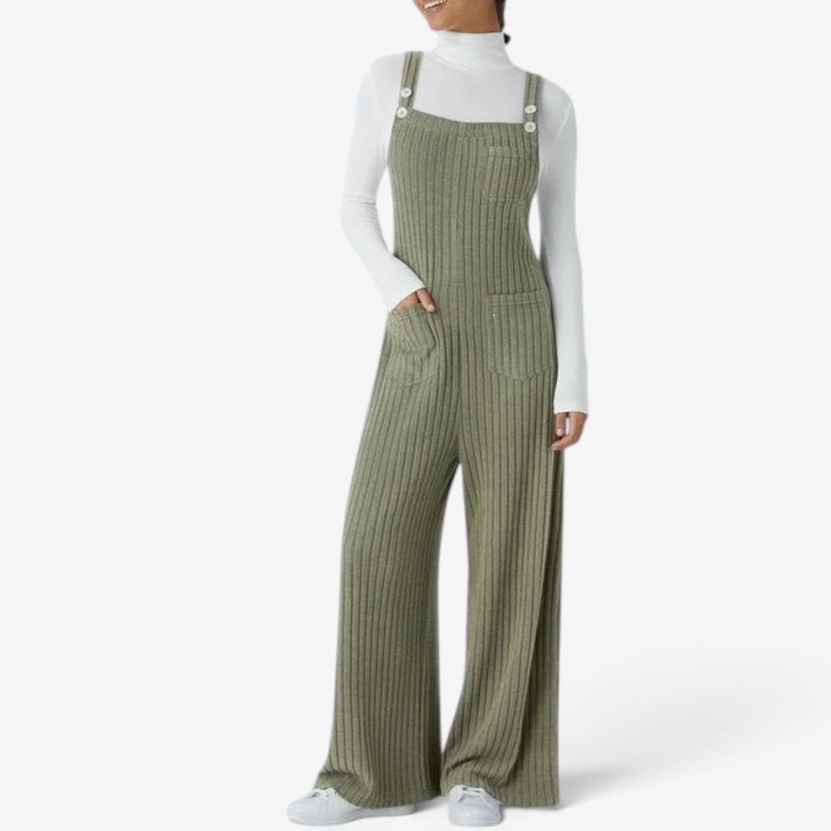 Ellaria™ Ribbed wide-leg overalls