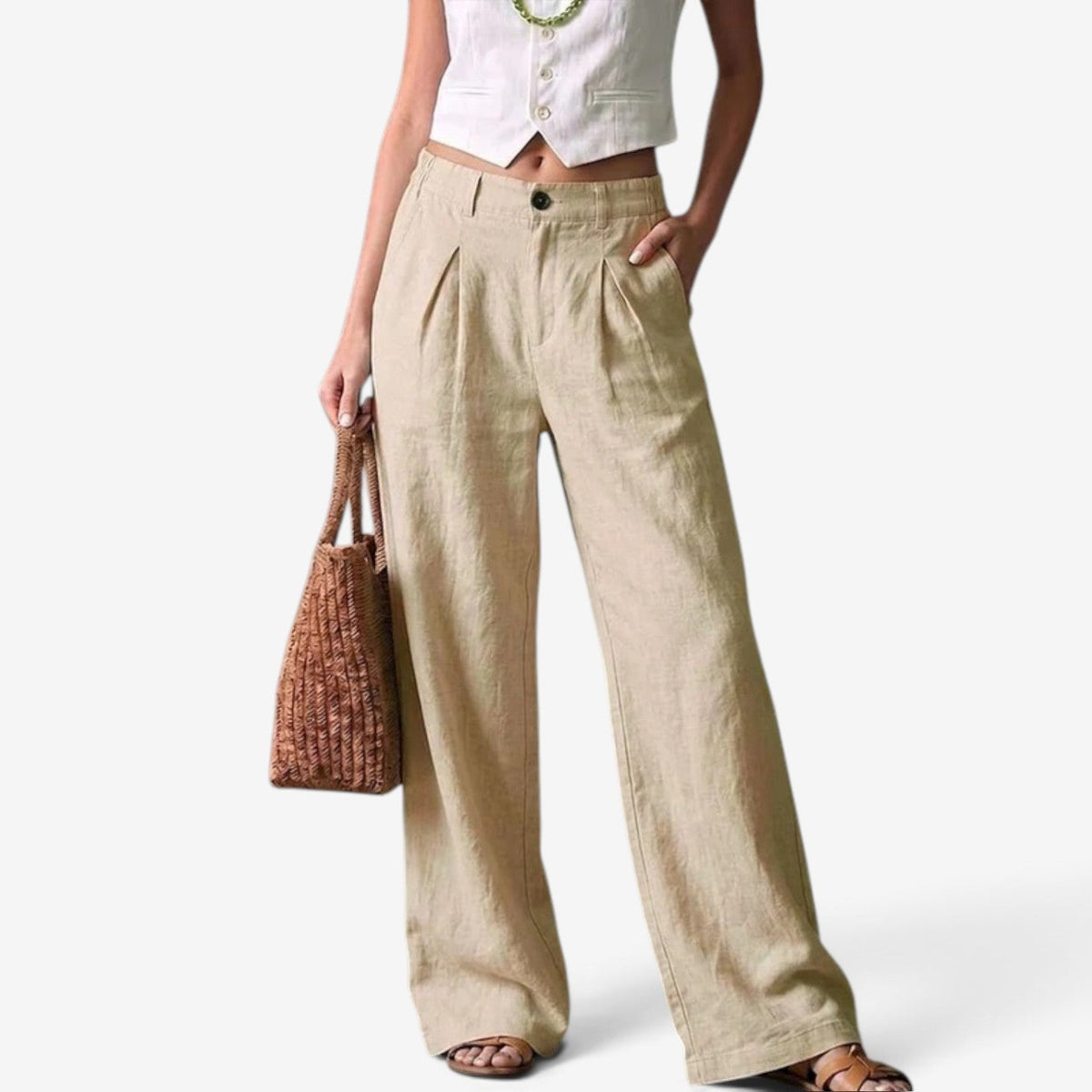 Noira™ Pleated wide-leg pants