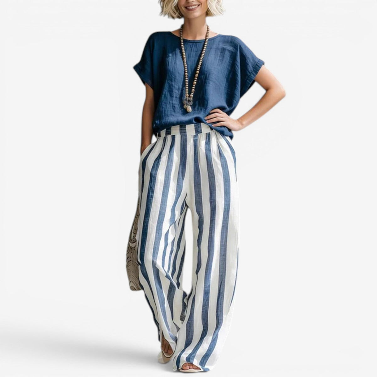 Charice™ Striped Linen Two-Piece Set