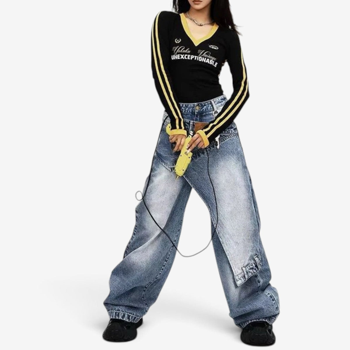Milly™ Waistband baggy jeans