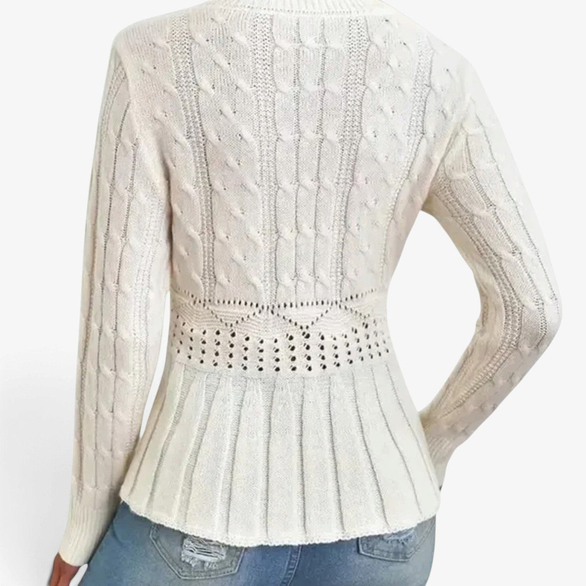 Philippa™ Cable-Knit Peplum Sweater