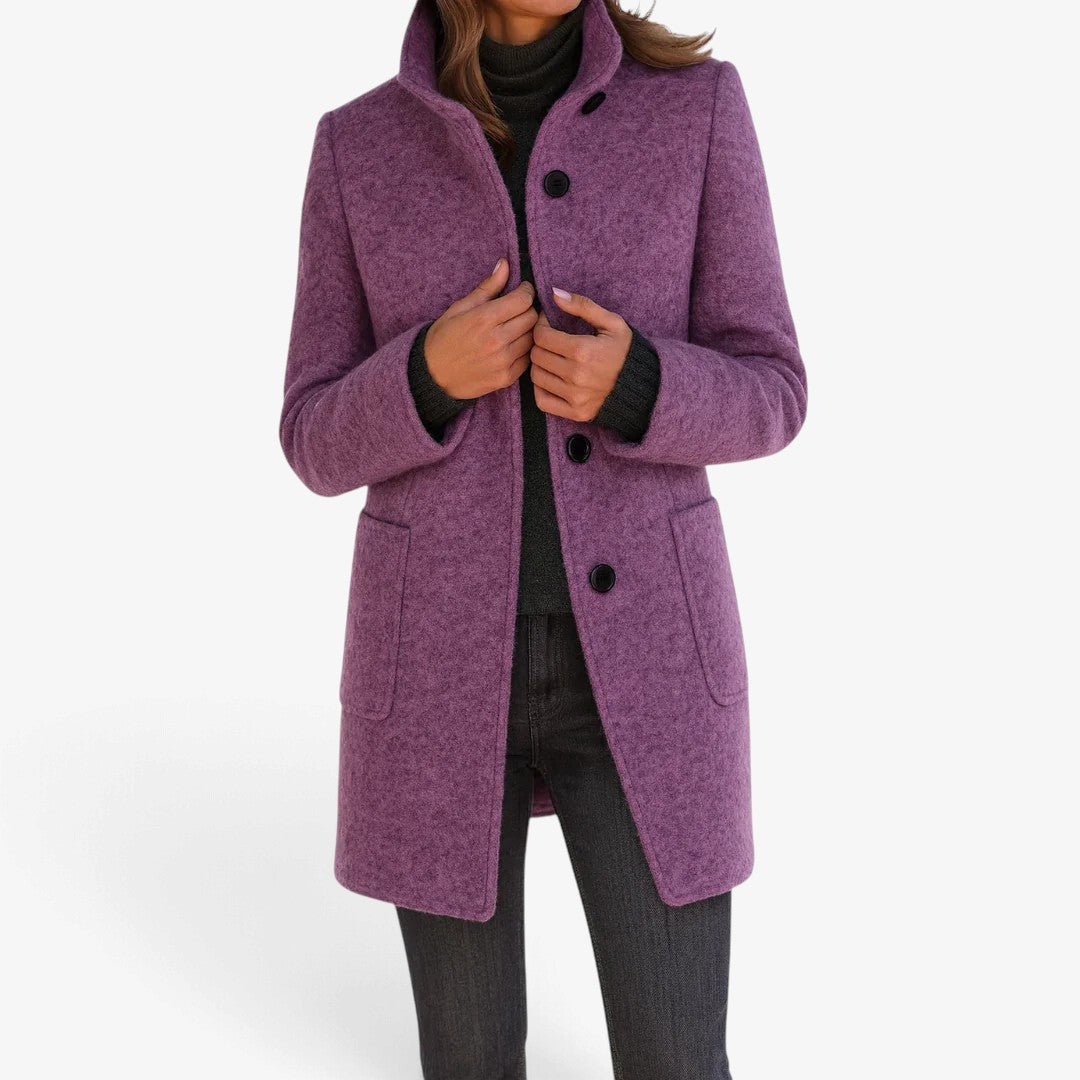 Henrietta™ Wool-Blend Stand Collar Coat