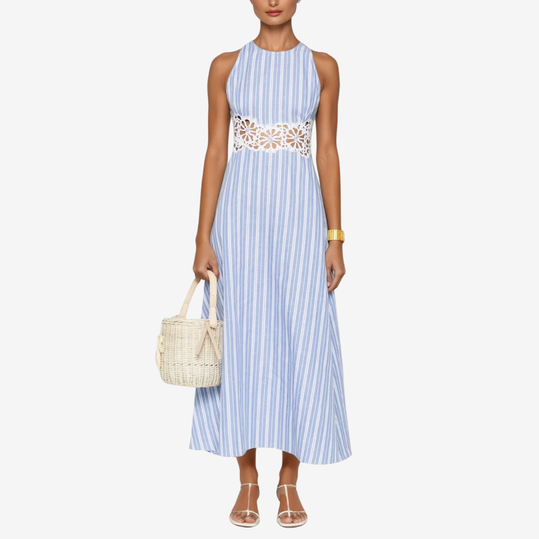 Cereza™ Blue and White Striped Dress