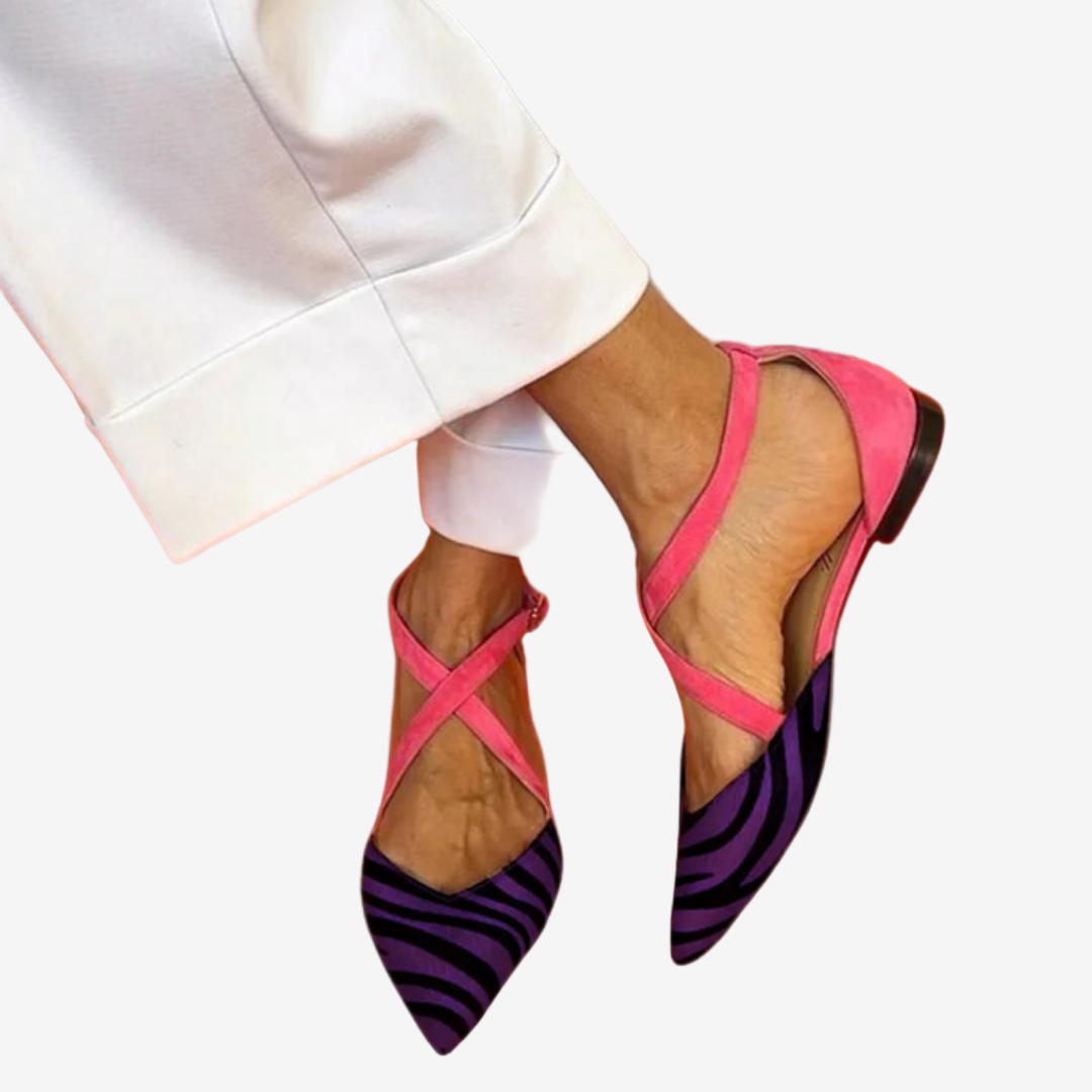 Mirelle™ Zebra Stripe Ballet Flats