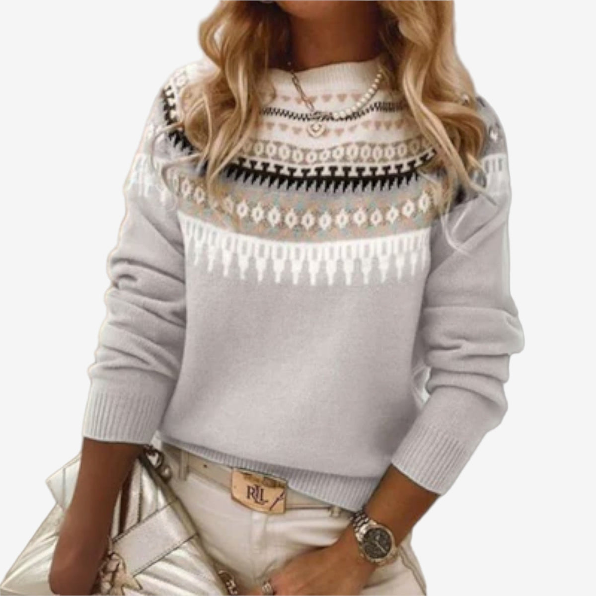 Lina™ Elegant Patterned Sweater
