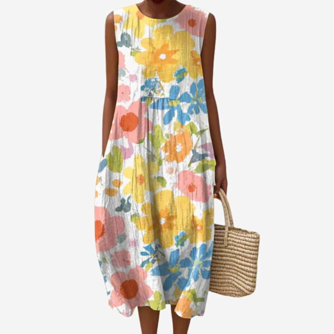 Éline™ Bohemian Floral Midi Dress