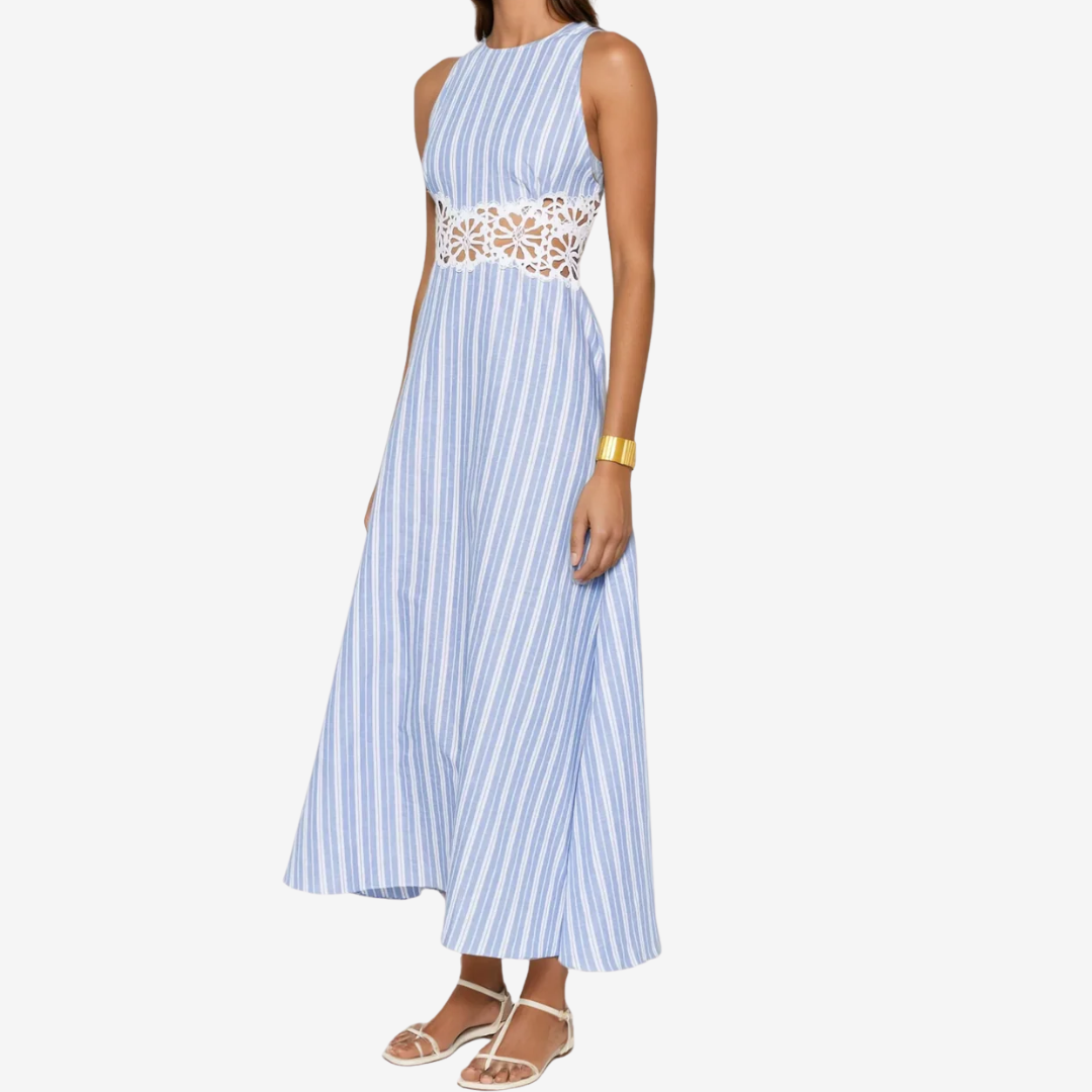 Cereza™ Blue and White Striped Dress
