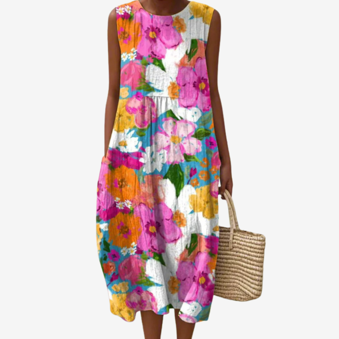 Éline™ Bohemian Floral Midi Dress
