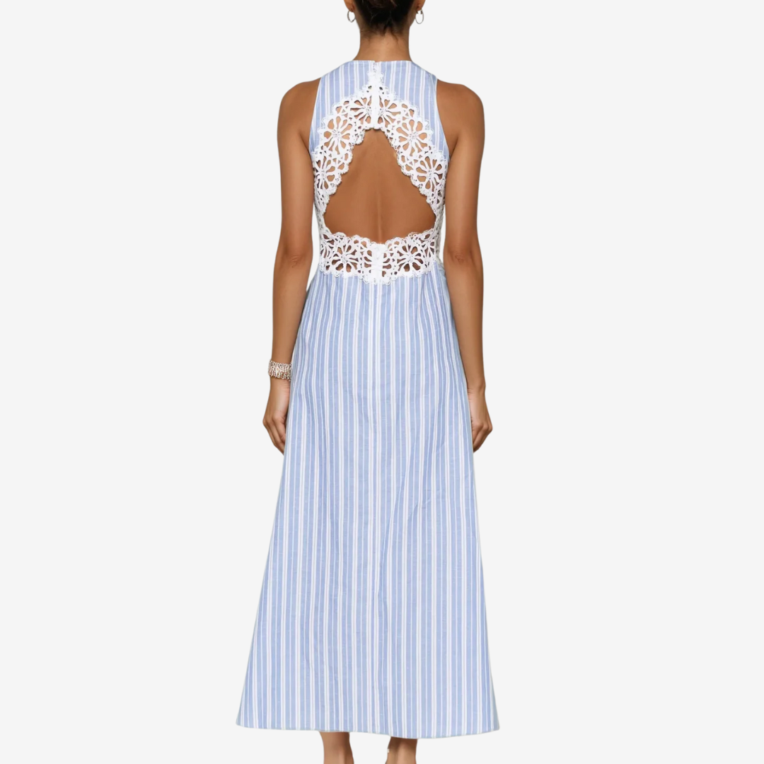 Cereza™ Blue and White Striped Dress