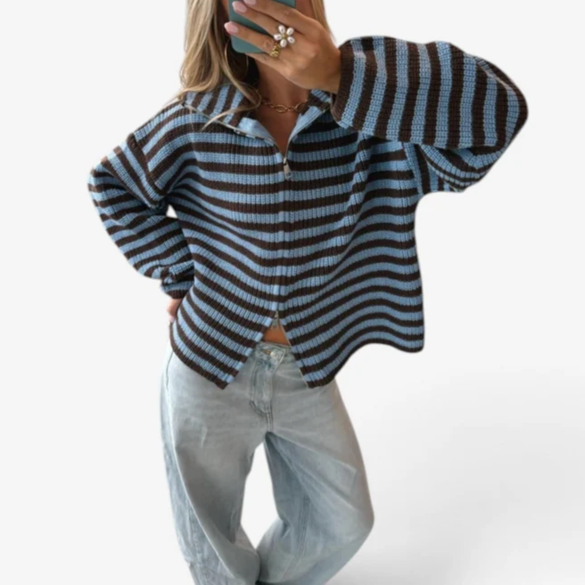 Valerie™ Cropped Zip-Up Cardigan