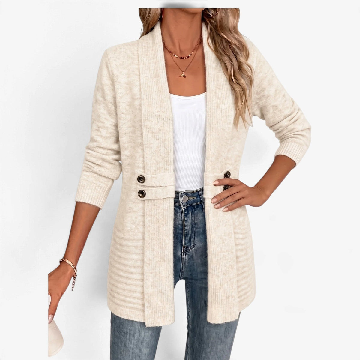Briar™ Belted-Tab Open Cardigan
