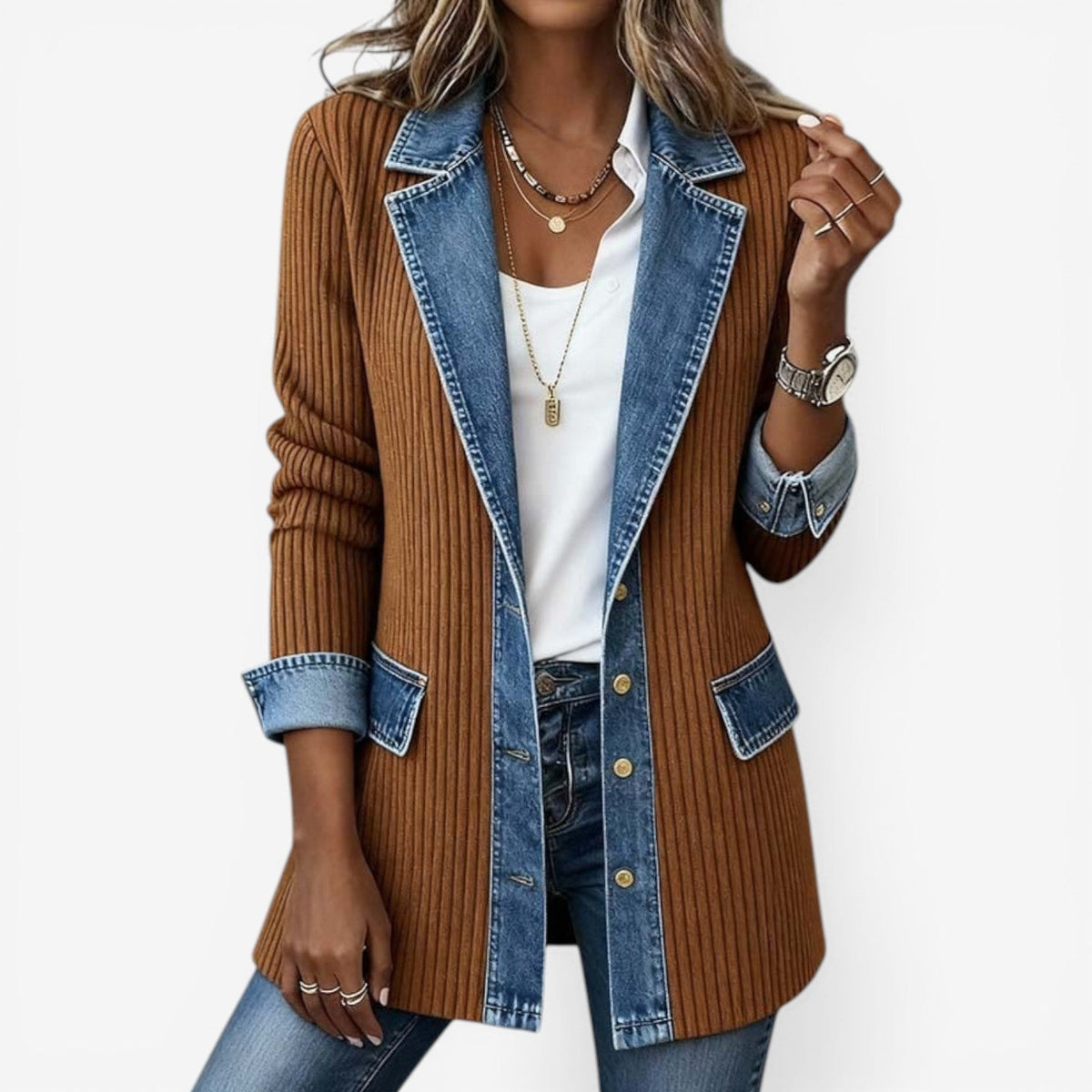 Emilia™ Mixed Media Denim Jacket