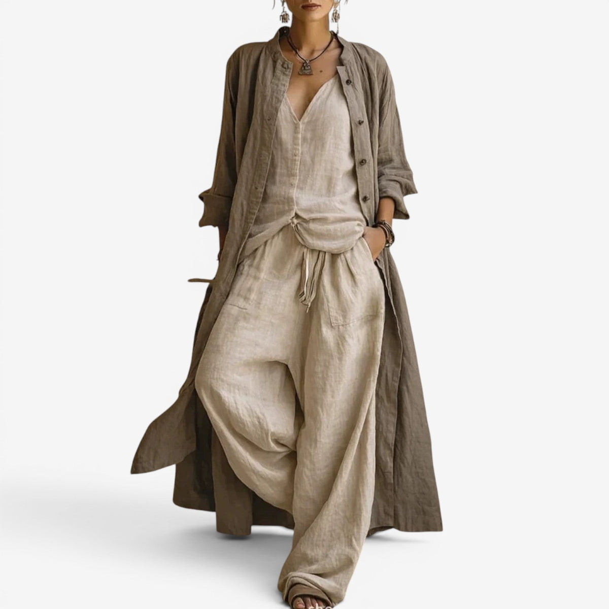 Leona™ Three-piece linen suit