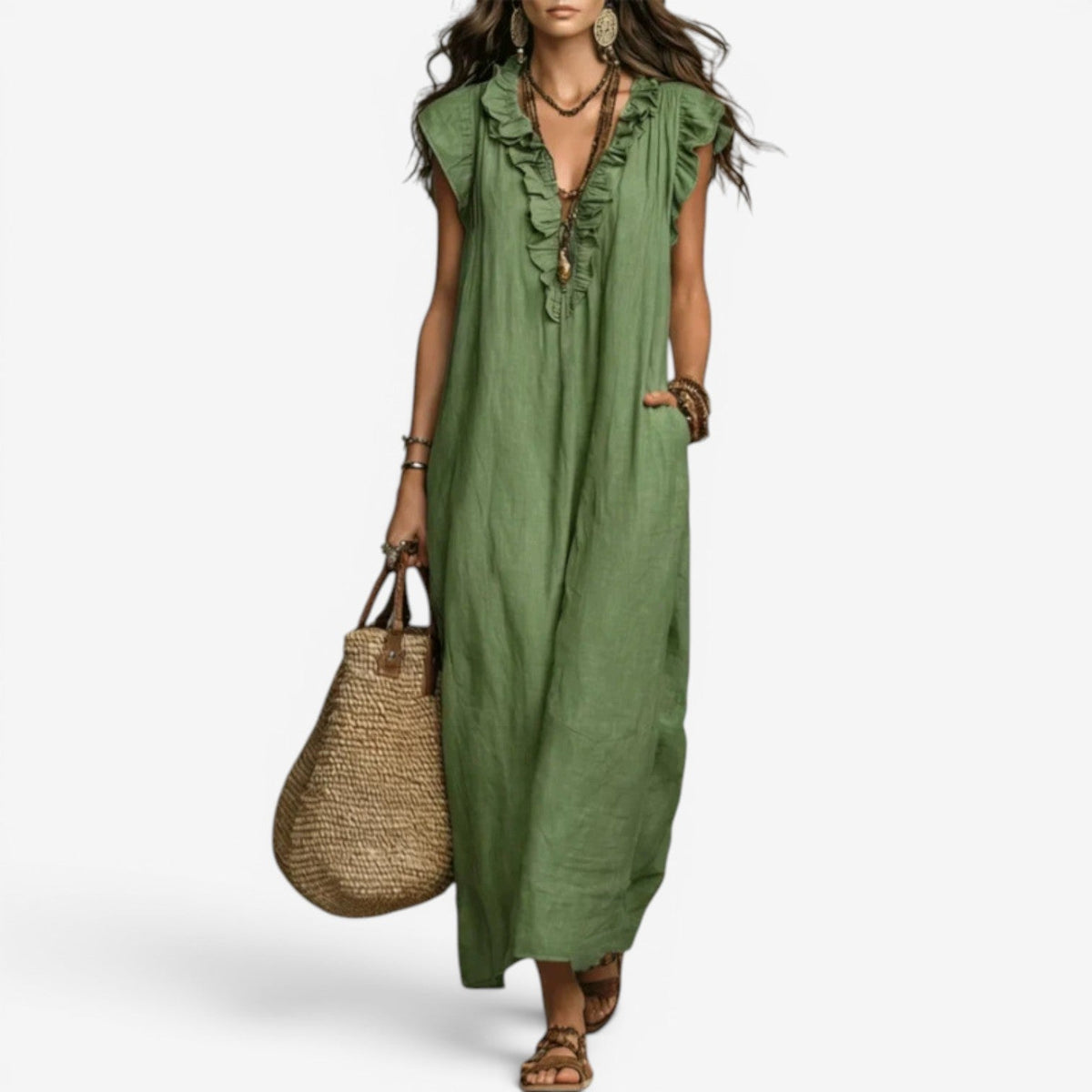 Jiuna™ Long linen dress