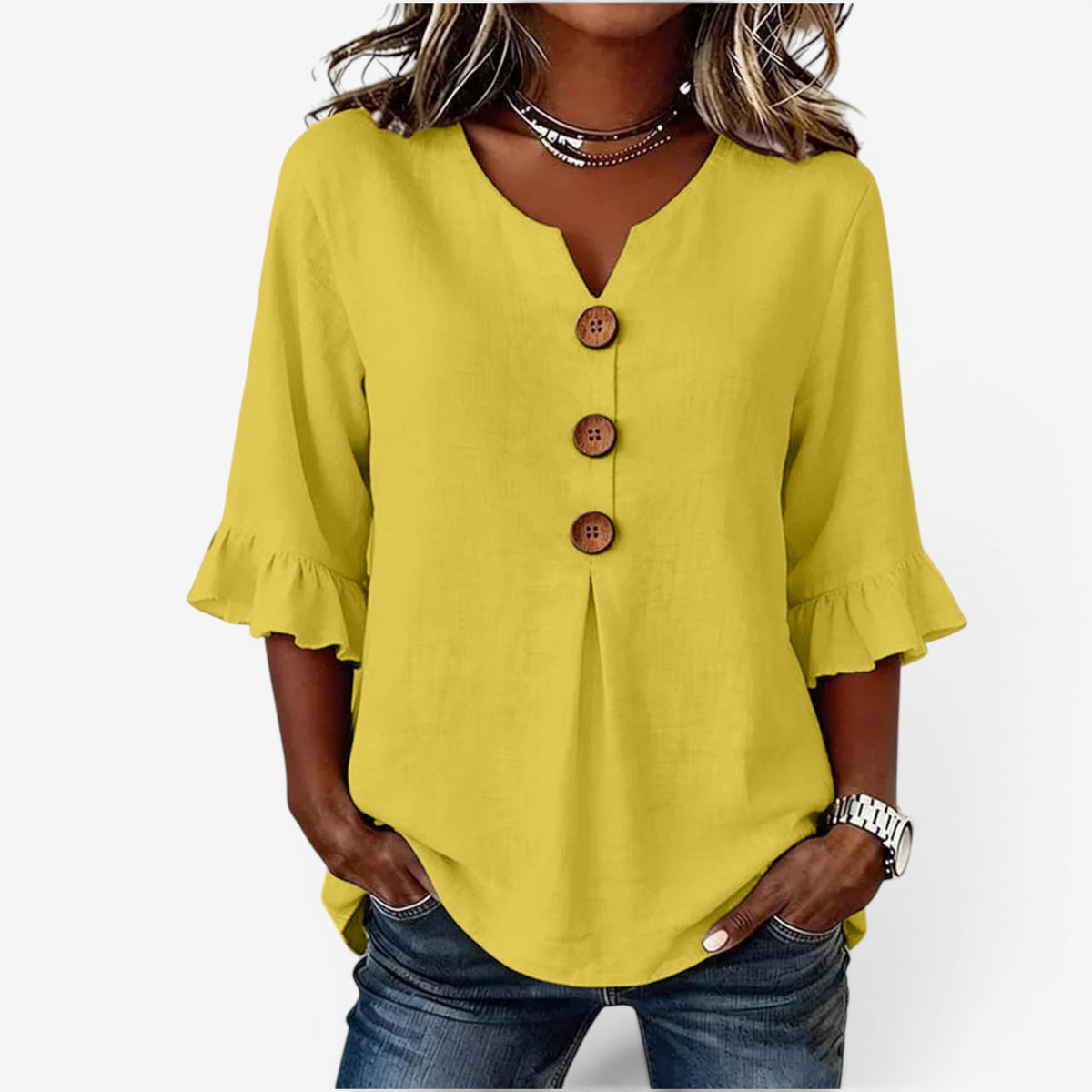 Ane™ Flared V-Neck Top