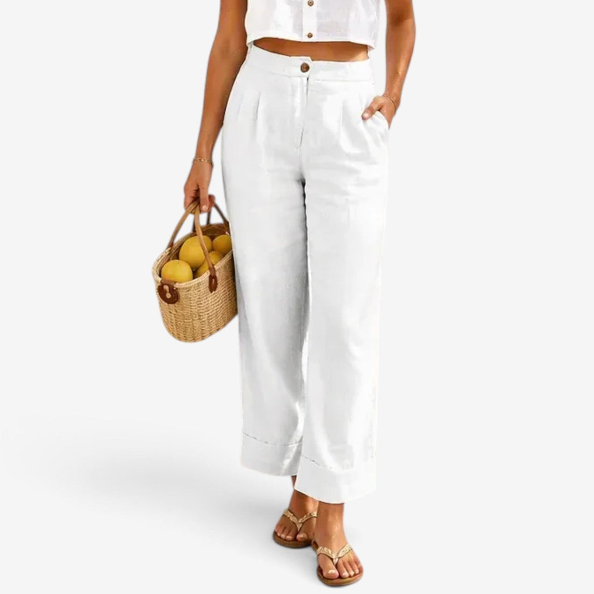 Cefira™ Cropped linen pants