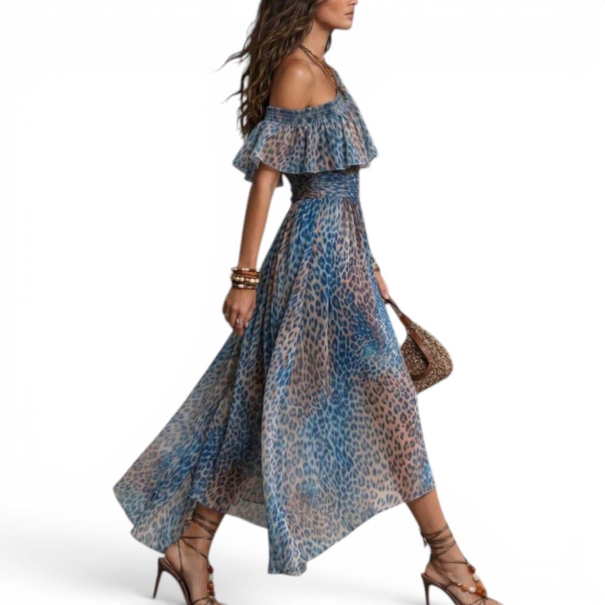 Leah™ Long one-shoulder dress