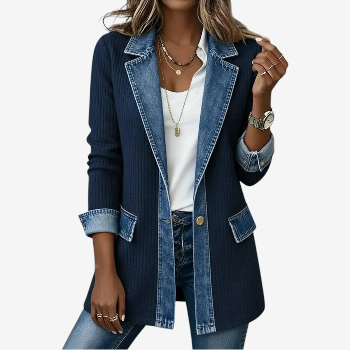 Emilia™ Mixed Media Denim Jacket