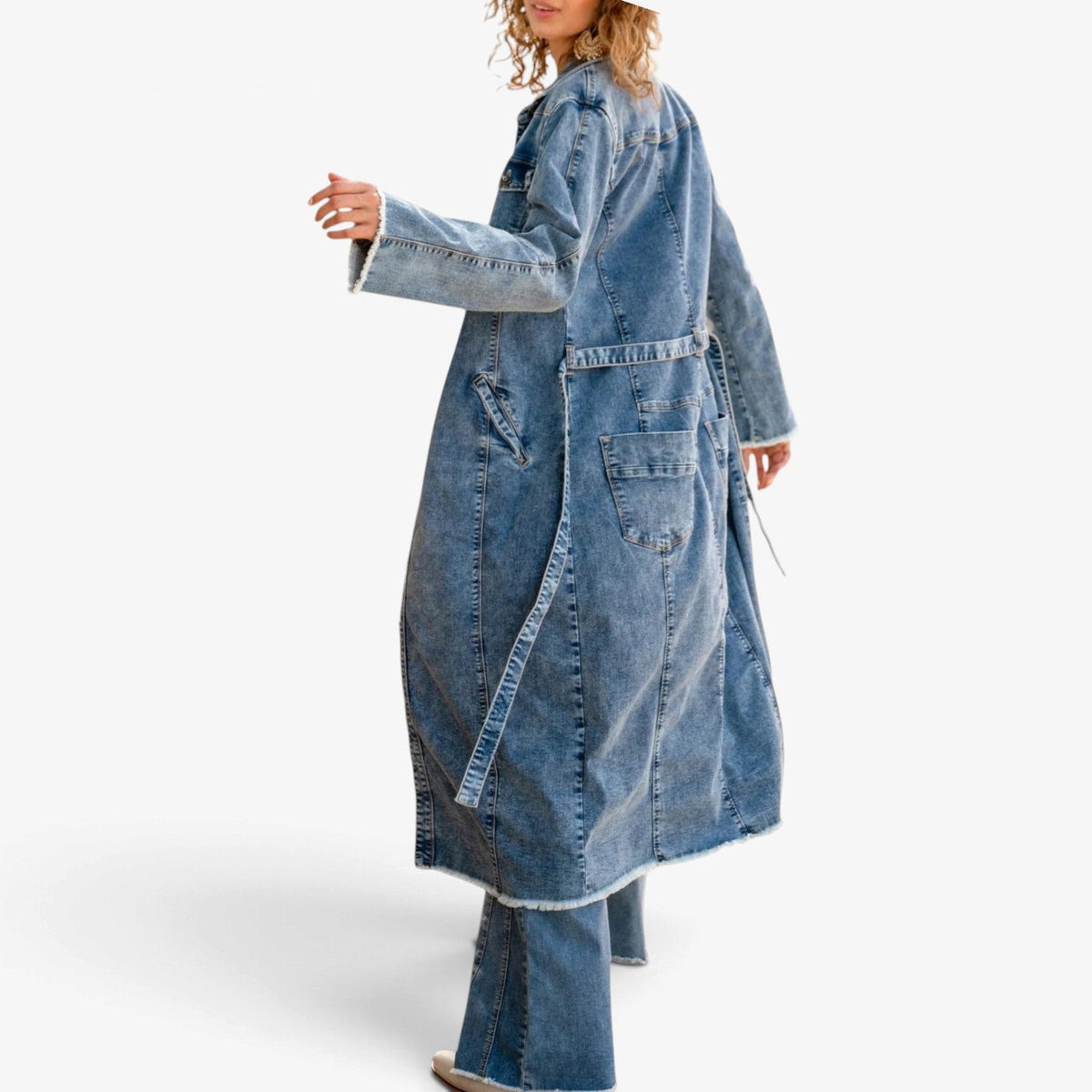 Lea™ Longline Belted Denim Dress