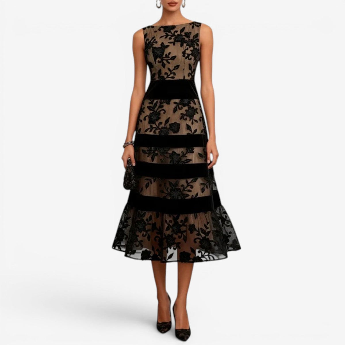 Pria™ Floral Lace Midi Dress