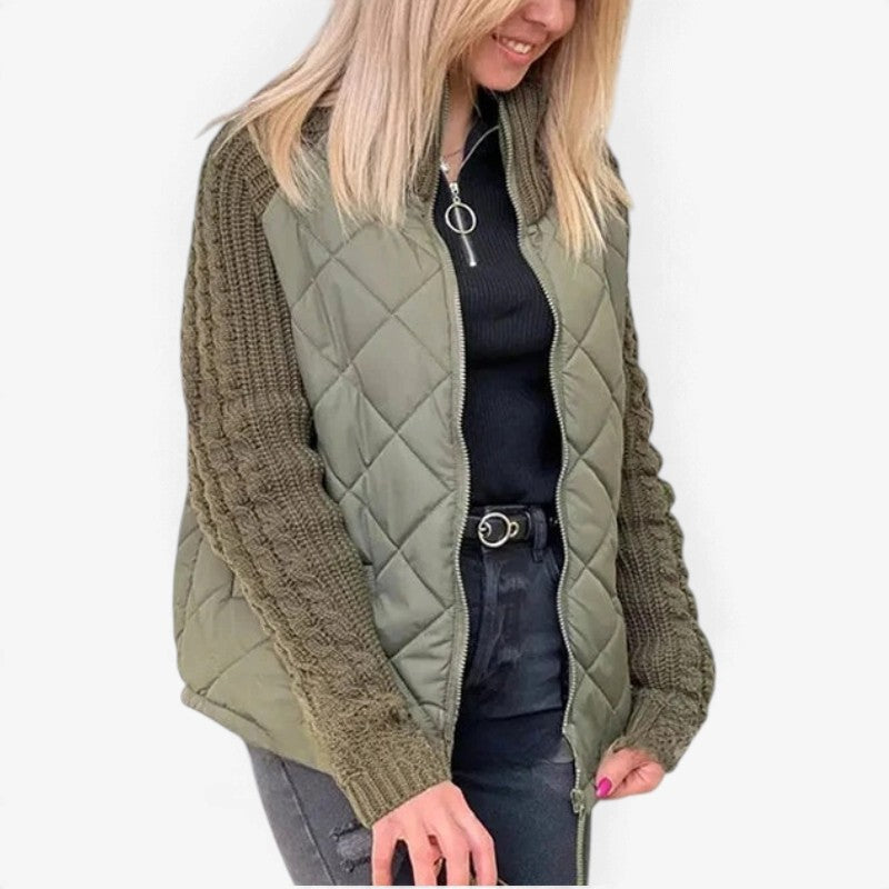 Brielle™ Quilted Knit-Sleeve Jacket