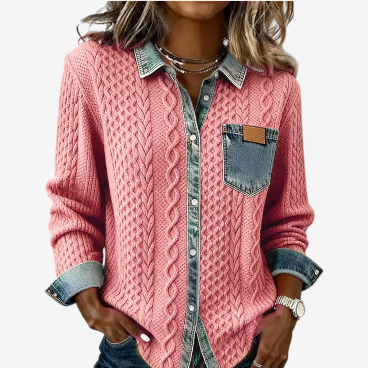 Cicchelli™ Knit Sweater with Collar